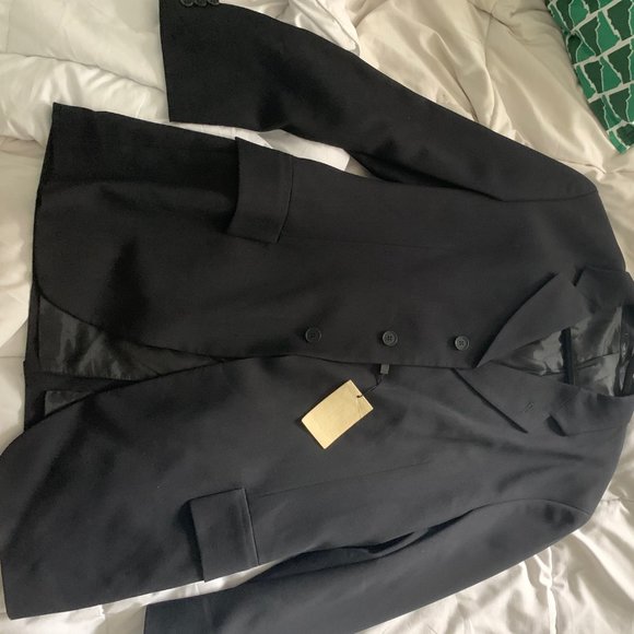 NEW EMPORIO ARMANI MEN’S BLACK WOOL SPORTS COAT BLAZER JACKET IT 54 L / US 44L - Picture 2 of 12